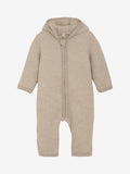 Baby jumpsuit Huttelihut - Merino wool Camel Melange