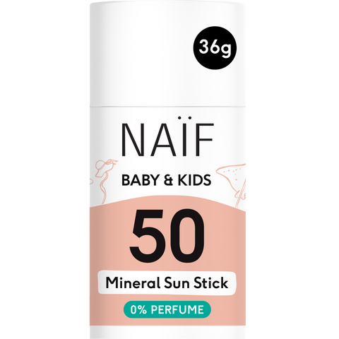Zonnestick Naïf 0% parfum - SPF50 Mineral Sunstick