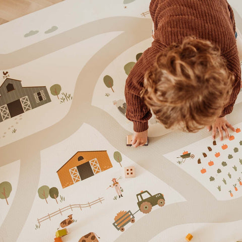 2-in-1 puzzelmat en opbergbox Play & Go - EEVAA Farm (120x180cm)
