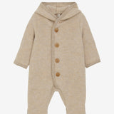 Baby jumpsuit Huttelihut - Camel melange 100% merino wol