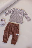 T-shirt Feetje - Brown stripes Wild World