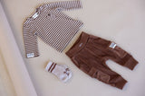 T-shirt Feetje - Brown stripes Wild World