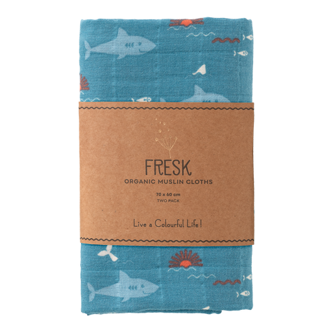 tetradoek Fresk - Shark 60x70cm (set van 2)
