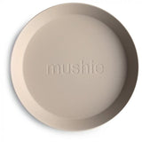Bordje (set-van-2) round Mushie - Vanilla