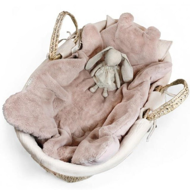 plaid Babyshower - soft fleece dusty rose