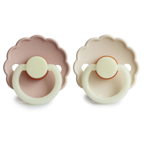 Fopspeen Frigg size 2 duopack - glow in the dark cream|blush