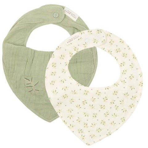 Zeverslabbetje Little Dutch - Blueberry leaves/sage set van 2