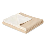Wiegdeken Little Dutch - Gebreid dots fleece  - pure soft beige 70x100cm