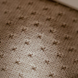 Wiegdeken Little Dutch - Gebreid dots fleece  - pure soft beige 70x100cm