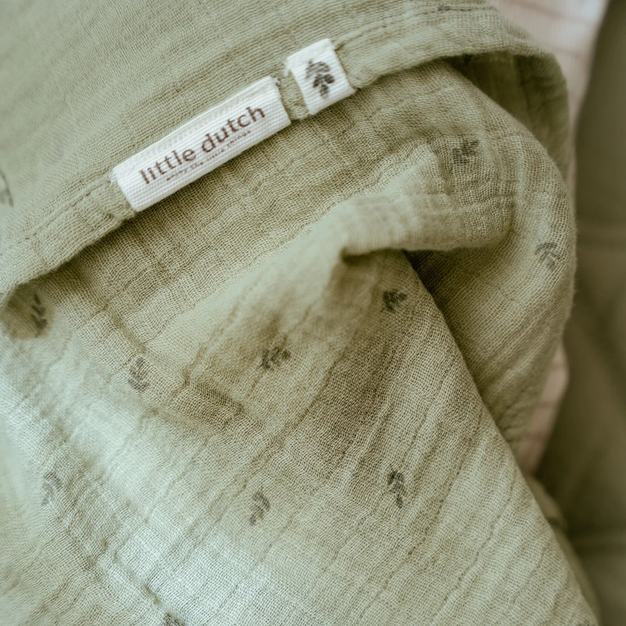 Tetradoek Little dutch - Pure sage 120x120cm