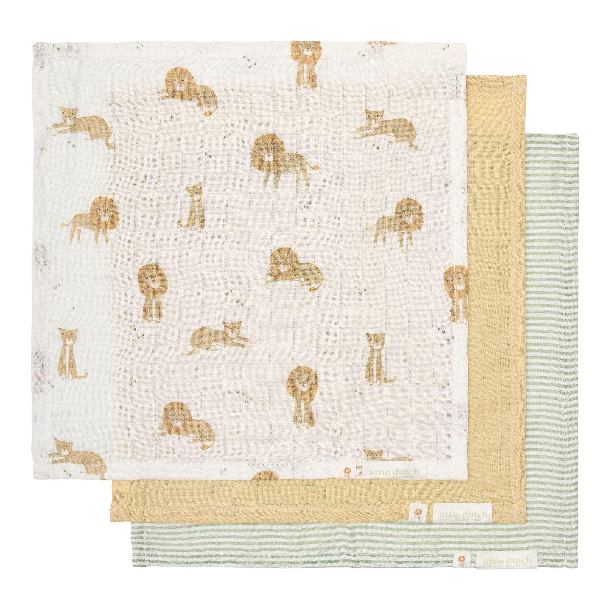 Monddoekjes Little dutch - Safari Leo (set van 3)