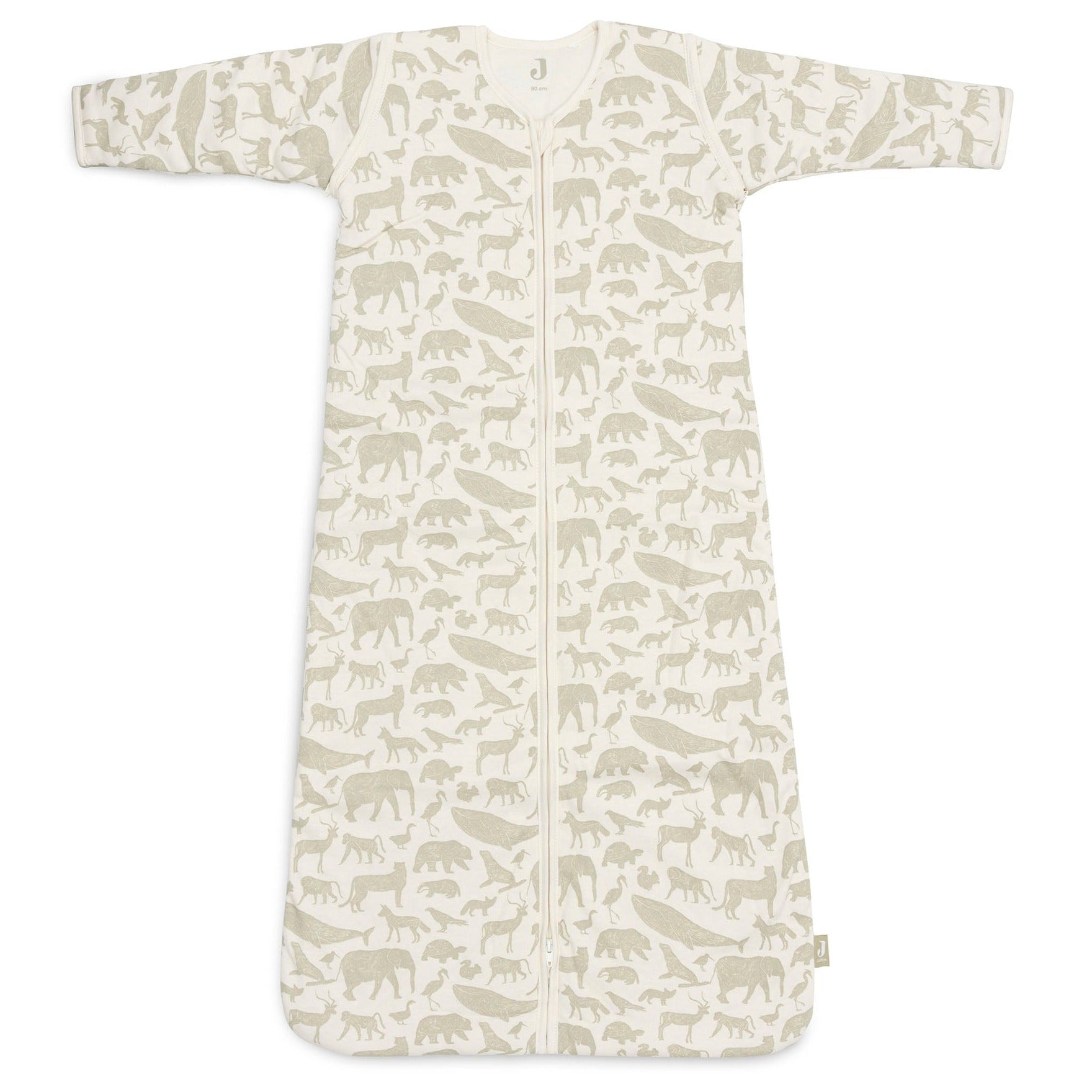 Slaapzak met afritsbare mouw Jollein - Animals olive green | 90cm