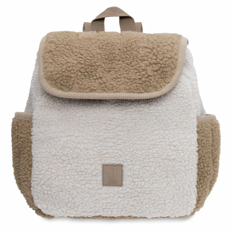 Rugzakje Jollein - teddy colourblock naturel