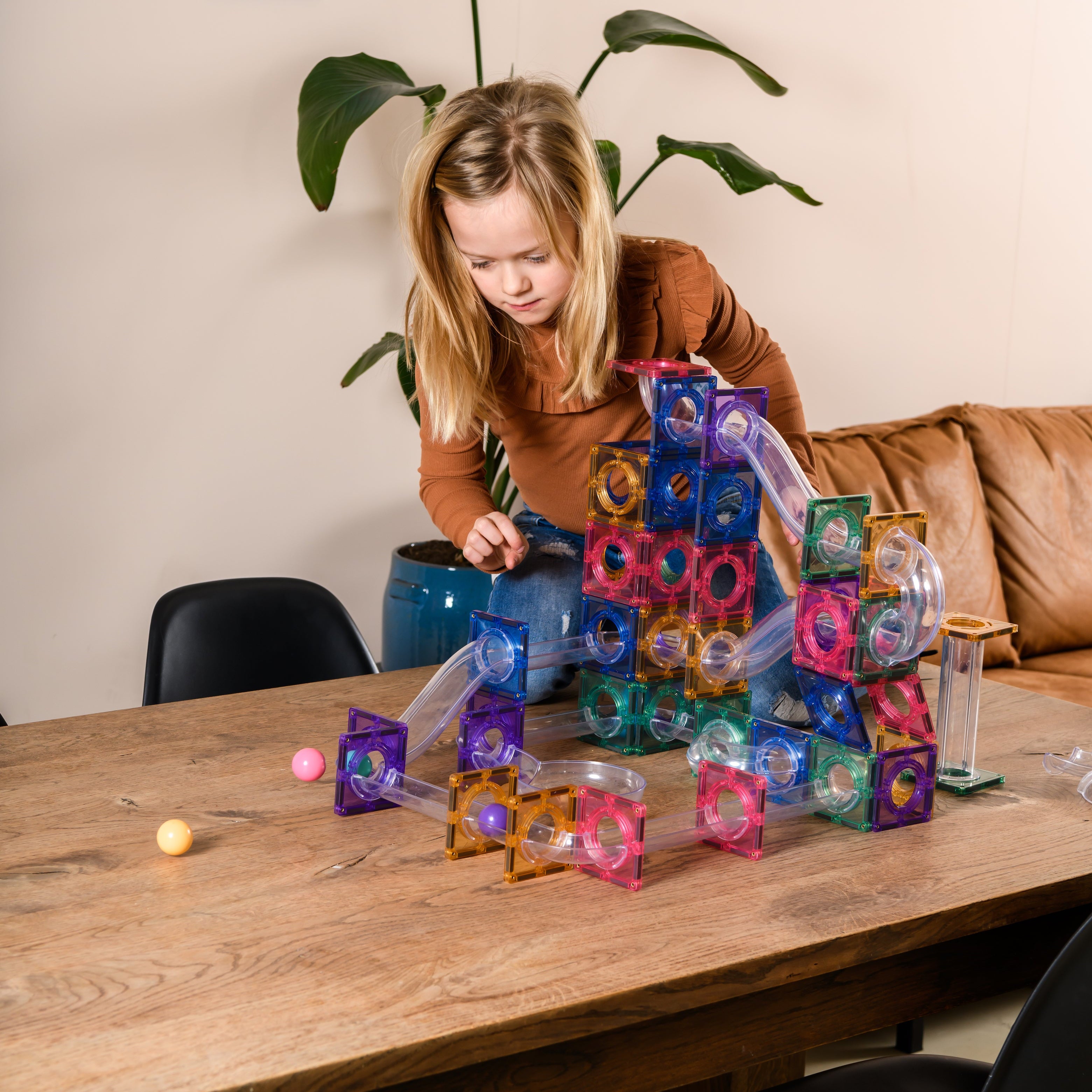 Open Ended Magnetische tegels Coblo - knikkerbaan classic (100 stukken)