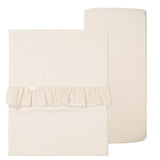 wieglaken + hoeslaken Koeka - Ruffle Faro warm white