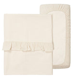 wieglaken + hoeslaken Koeka - Ruffle Faro warm white
