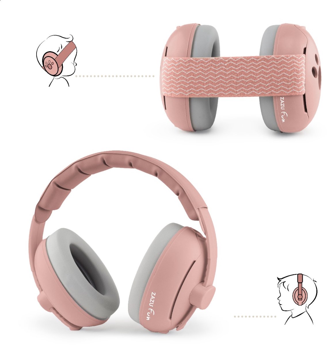 Gehoorbescherming ZAZU - 2-in-1 Pink