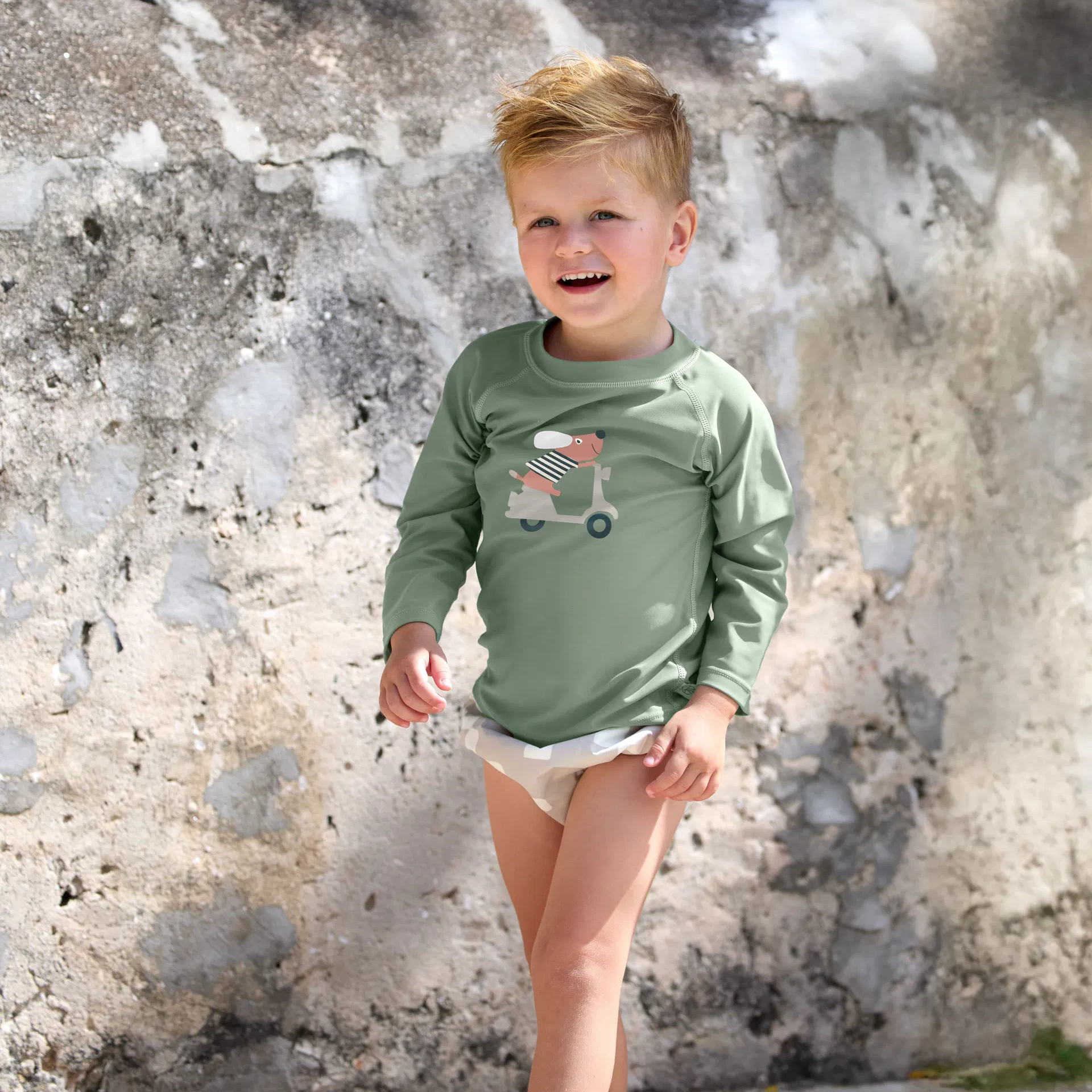 UV zwemshirt Lässig - Scooter/Dog green