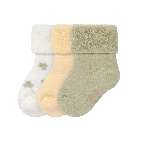 Sokjes Lässig - Terry socks pale khaki/pastel yellow