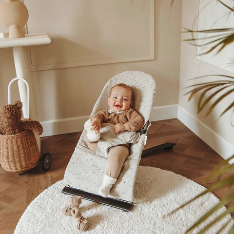 Hoes voor wippertje Meyco - voor BabyBjorn - Rib Mini spot sand melange