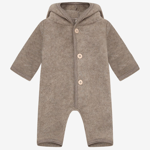 Baby jumpsuit Huttelihut Pixie - Merino wool Savannah melange