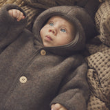 Baby jumpsuit Huttelihut Pixie - Merino wool Brown melange