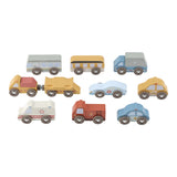 Houten speelgoed Little dutch - voertuigenset
