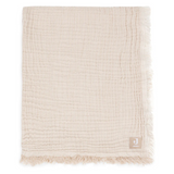 Fringe tetra dekentje Jollein - stripe biscuit/ivory | 75x100cm