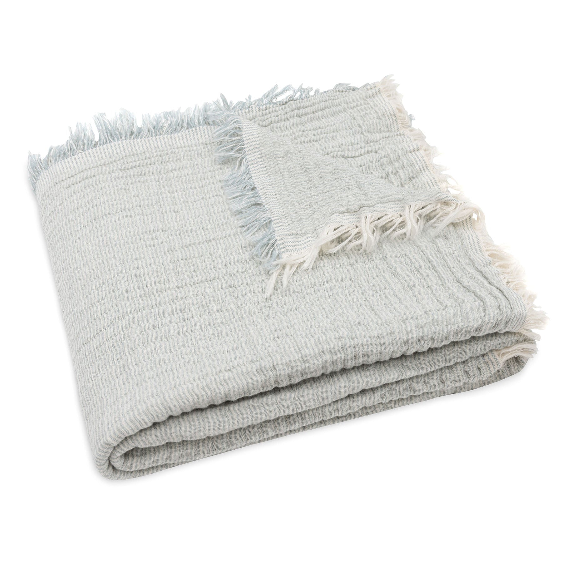 Fringe tetra dekentje Jollein - sea green/ivory | 120x120cm