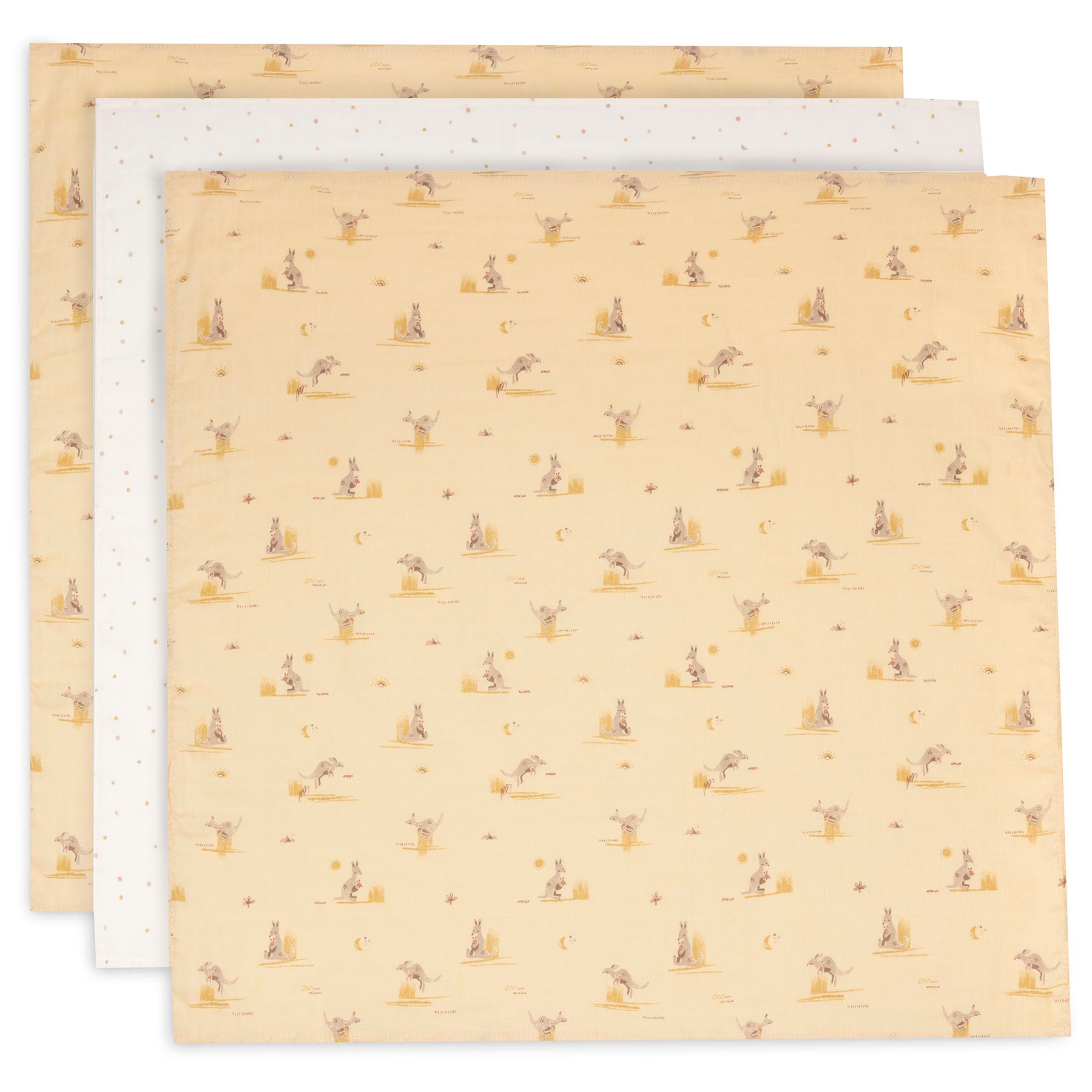 Tetradoek Jollein - Kangaroots 70x70cm (set van 3)