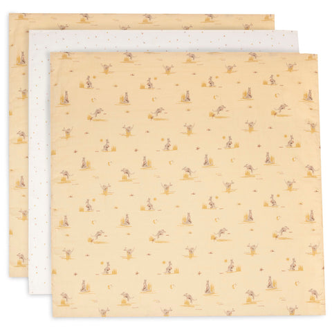 Tetradoek Jollein - Kangaroots 70x70cm (set van 3)