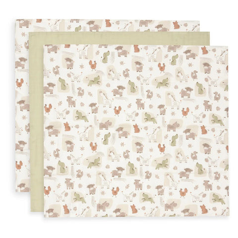 Tetradoek Jollein - Barn buddies 70x70cm (set van 3)