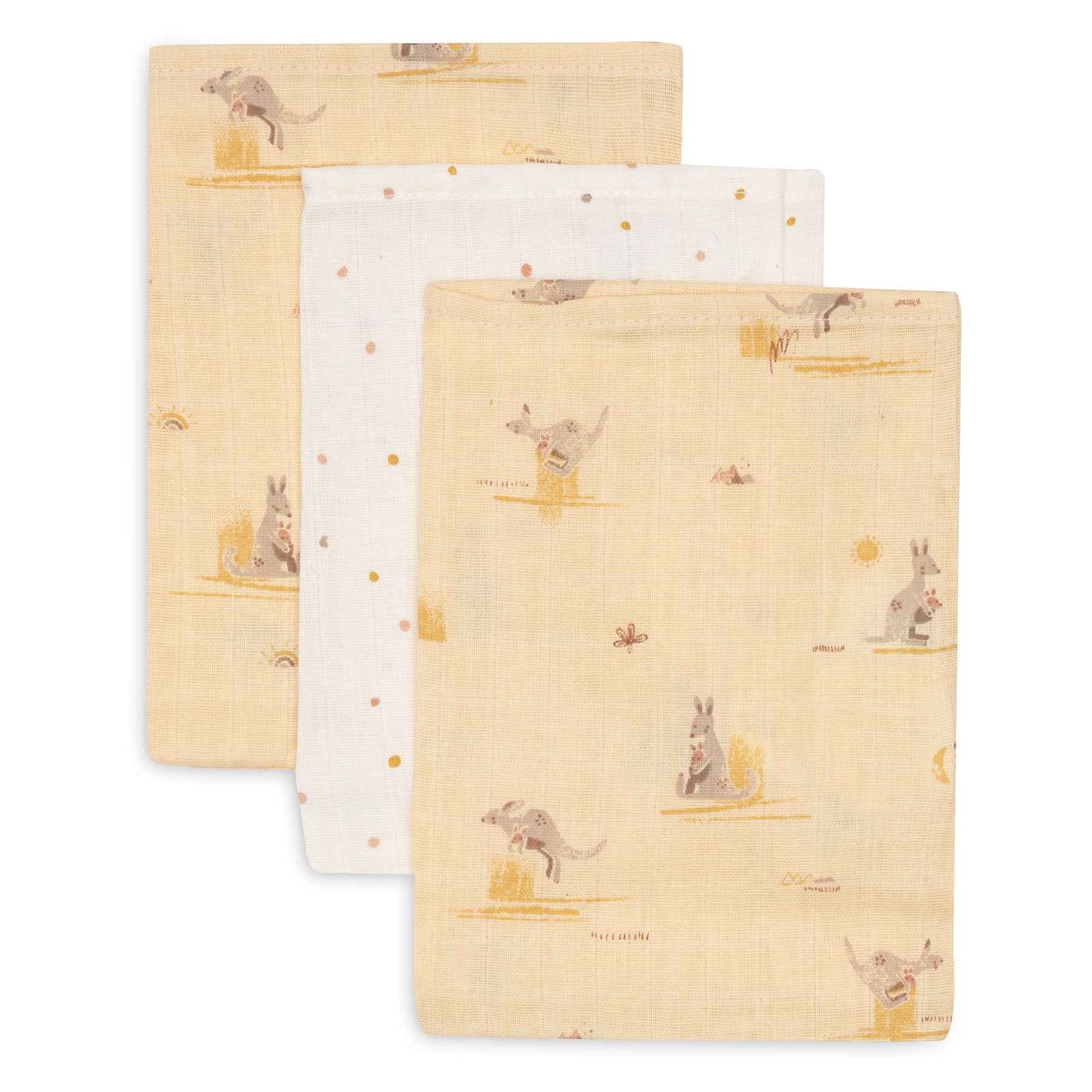 Tetra washandjes Jollein set van 3 - Kangaroots