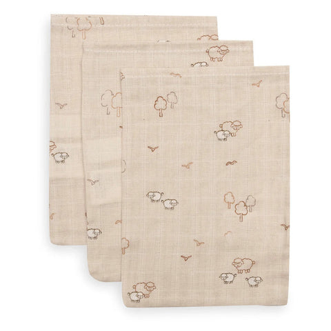 Tetra washandjes Jollein set van 3 - Woolly