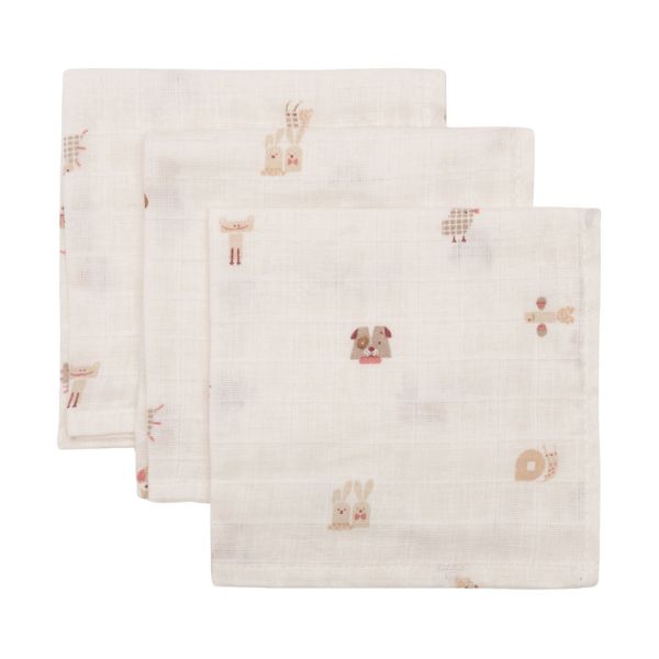 Tetra monddoekje Jollein set van 3 - Animal Friends