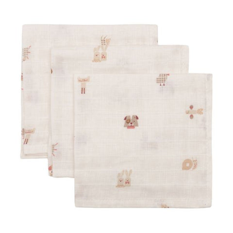 Tetra monddoekje Jollein set van 3 - Animal Friends