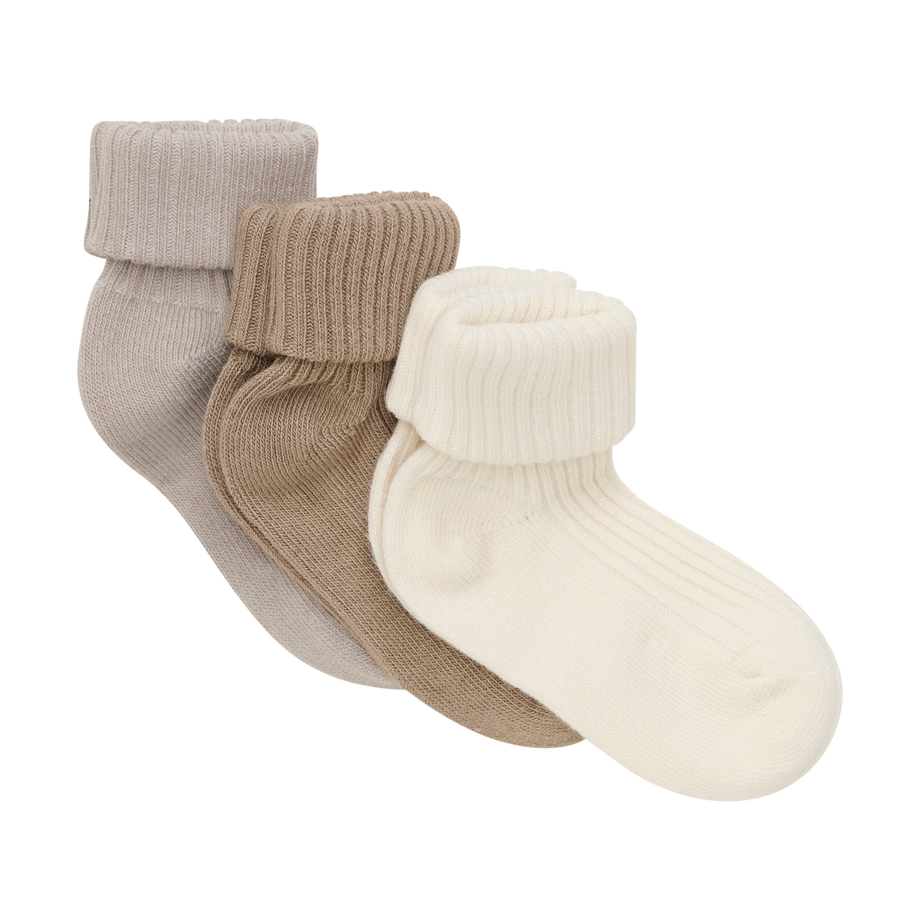 baby sokjes B4K - rib Light Taupe (set van 3)