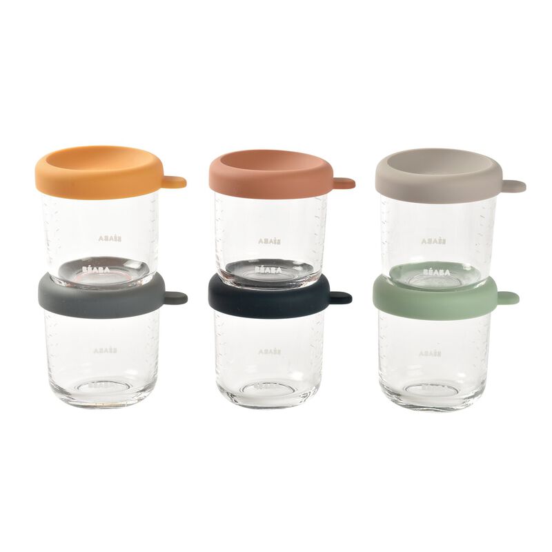 Glazen bewaarpotjes Béaba (set van 6)