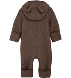 Baby jumpsuit Huttelihut - Merino wool Brown Melange