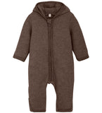 Baby jumpsuit Huttelihut - Merino wool Brown Melange