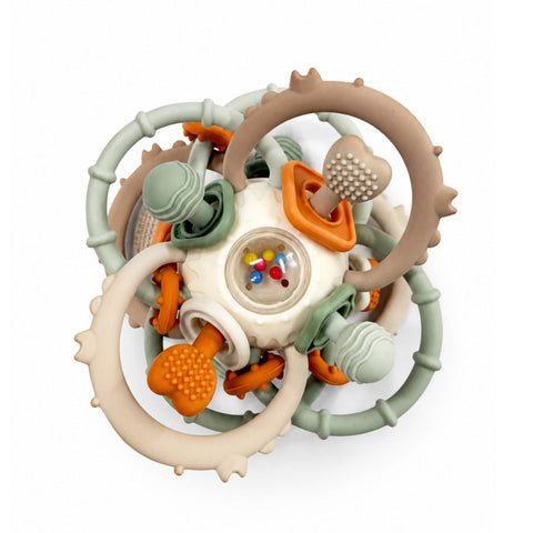 Siliconen twist & rattle ball - Bo Jungle