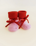 Booties HVID - Cotton candy/red (0-9 maanden)
