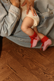 Booties HVID - Cotton candy/red (0-9 maanden)