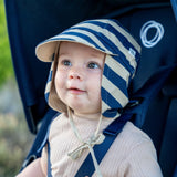 Cloby zonnehoedje UPF50+ - Navy Stripe/Sandy Beach