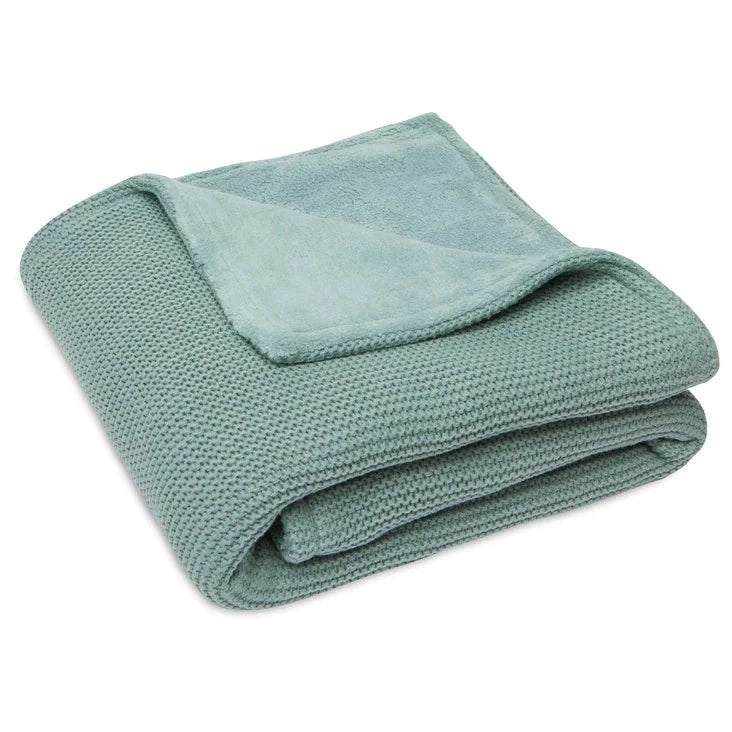 Basic knit dekentje Jollein - fleece forest green | 75x100cm