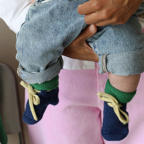 Booties HVID - Blue/Grass