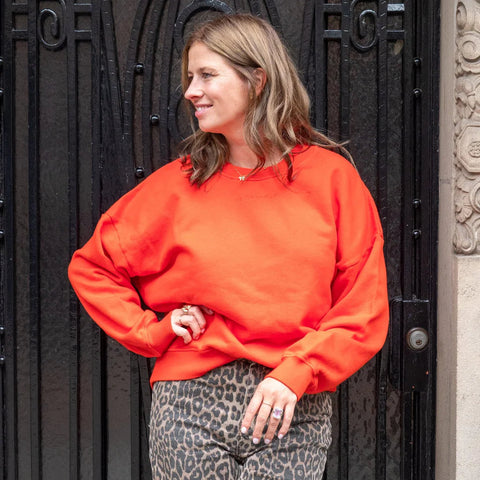 Trui Elle & Rapha - fiery red 'no risk no magic' taille magic
