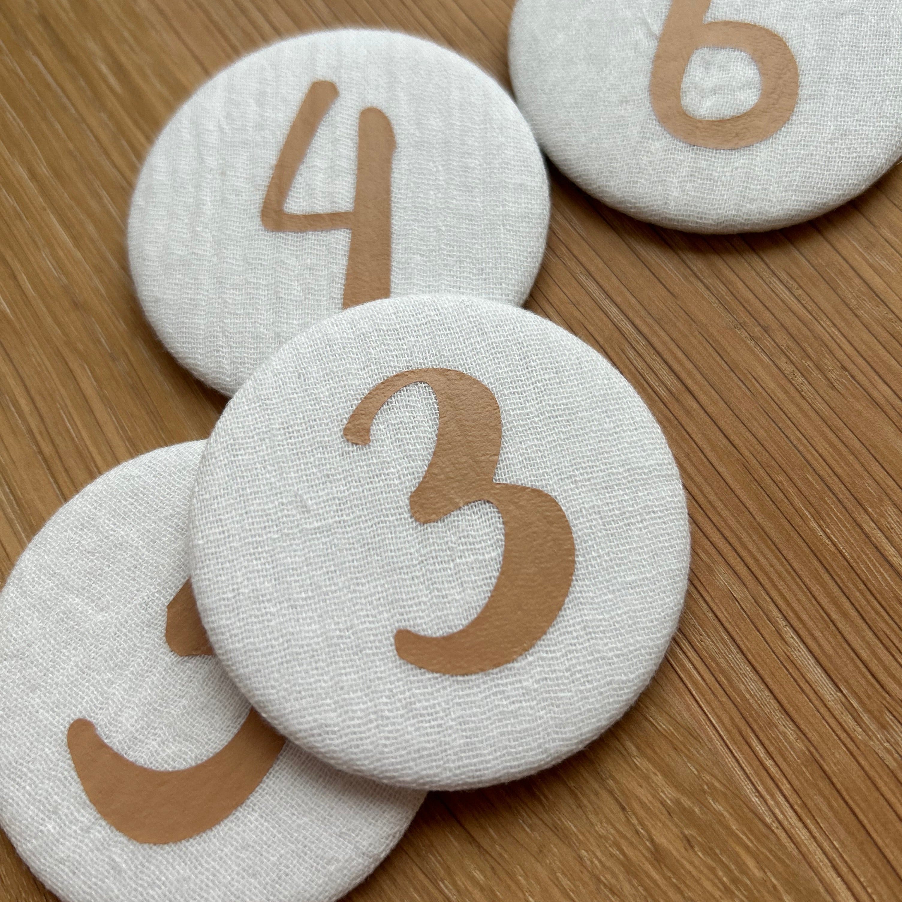 Cijferbuttons Liezelijn - cijfers 3-4-5-6 beige tetra