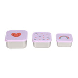 Snackdoosjes Lässig (set van 3) - Happy rascals heart lavender