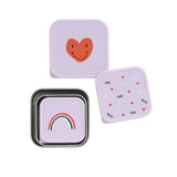 Snackdoosjes Lässig (set van 3) - Happy rascals heart lavender